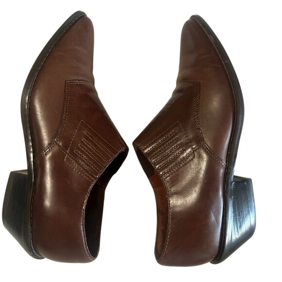 Wild Pair Vintage Brown Leather Women’s 8.5B Western Mules Booties Pointed Y2K - Picture 8 of 11